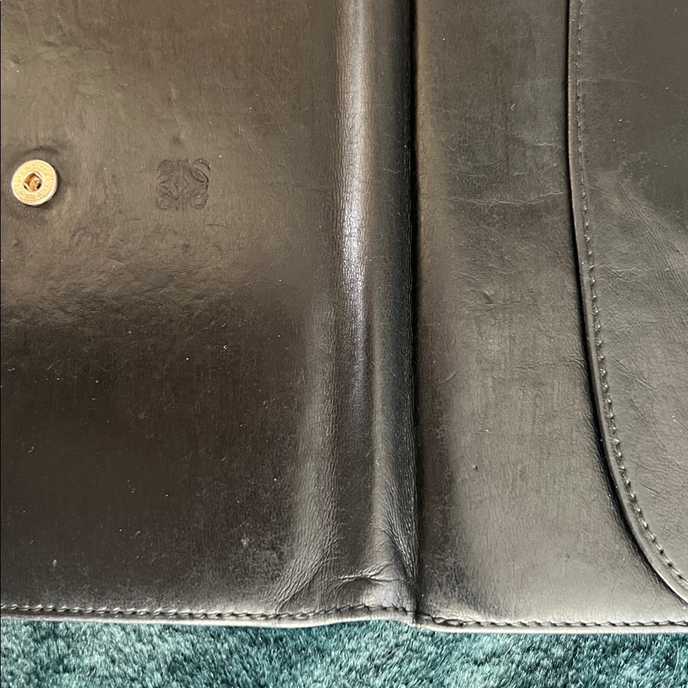 LOEWE vintage Elegant Black butter soft Leather snap card holder long Wallet - Picture 13 of 13